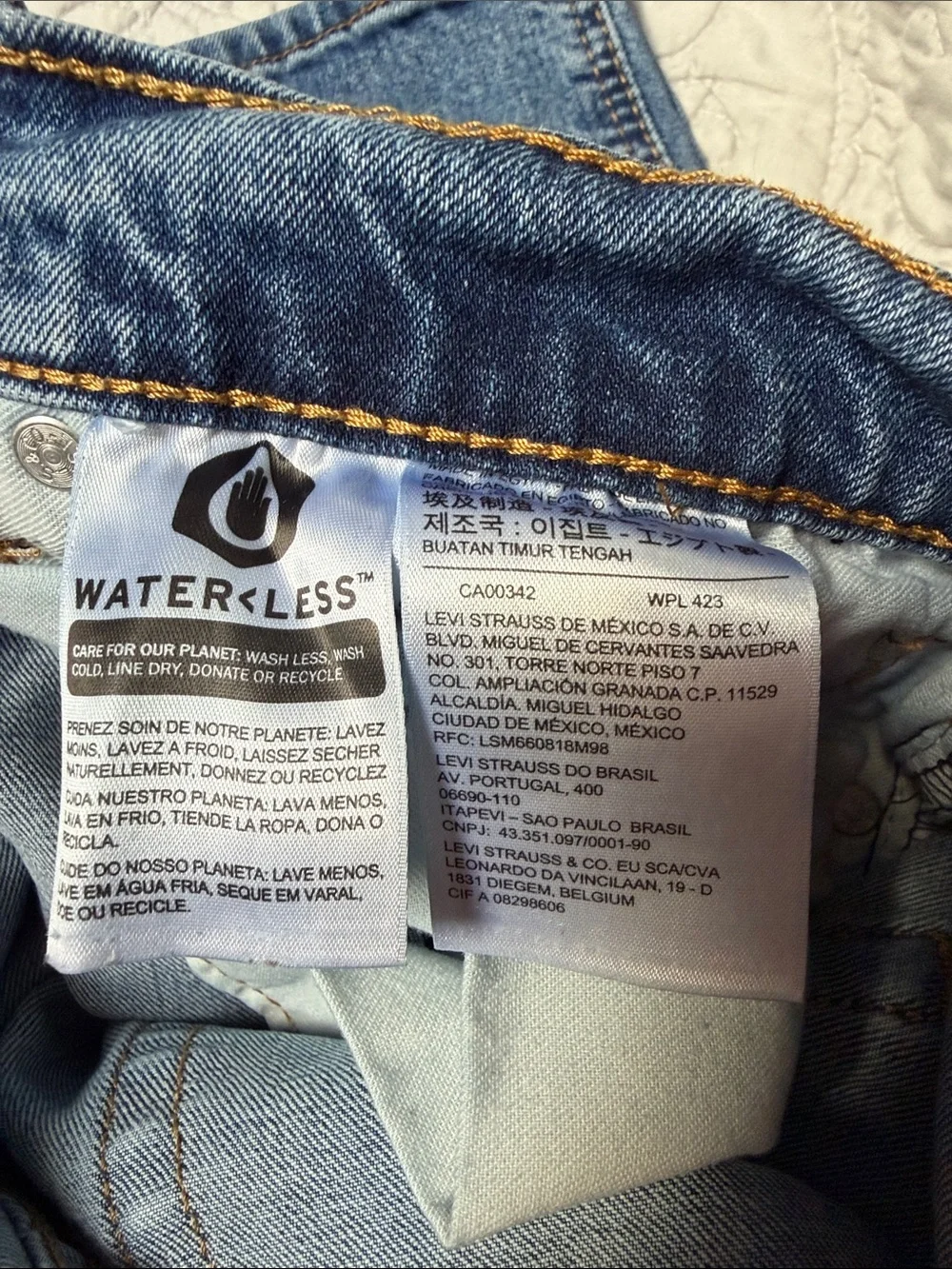 Levi's Straight-Leg Mid Blue Denim Jeans